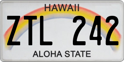 HI license plate ZTL242