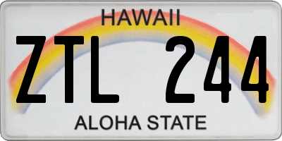HI license plate ZTL244