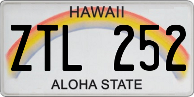 HI license plate ZTL252