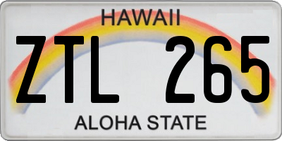 HI license plate ZTL265
