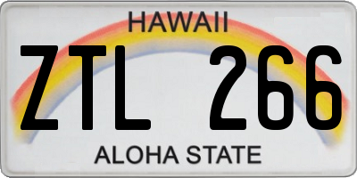 HI license plate ZTL266