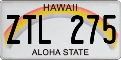 HI license plate ZTL275