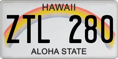 HI license plate ZTL280