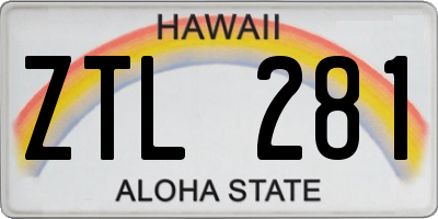 HI license plate ZTL281