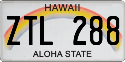 HI license plate ZTL288