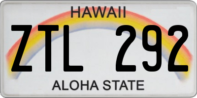 HI license plate ZTL292