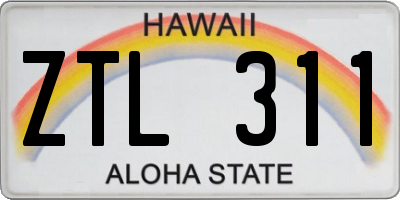 HI license plate ZTL311