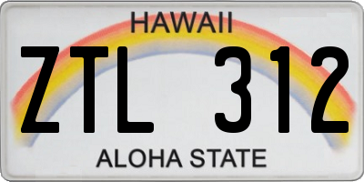 HI license plate ZTL312