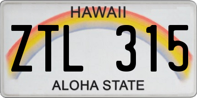 HI license plate ZTL315
