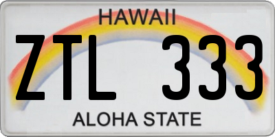 HI license plate ZTL333