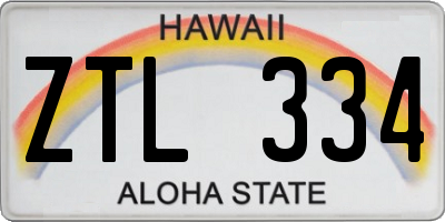 HI license plate ZTL334