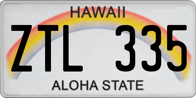 HI license plate ZTL335