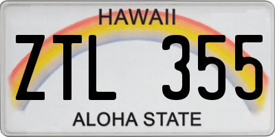 HI license plate ZTL355
