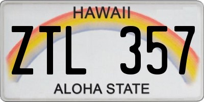HI license plate ZTL357