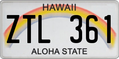 HI license plate ZTL361