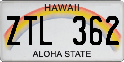 HI license plate ZTL362