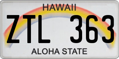 HI license plate ZTL363