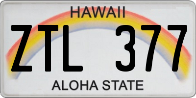 HI license plate ZTL377