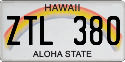 HI license plate ZTL380