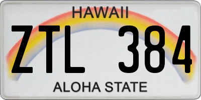 HI license plate ZTL384