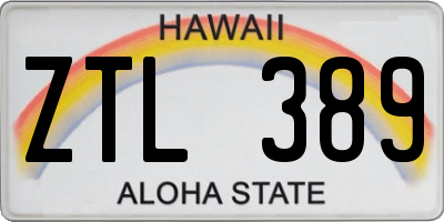HI license plate ZTL389