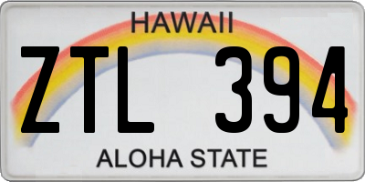 HI license plate ZTL394