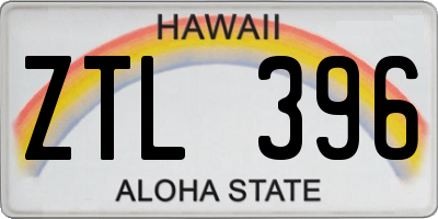HI license plate ZTL396