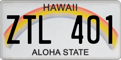 HI license plate ZTL401