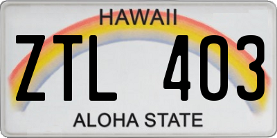 HI license plate ZTL403