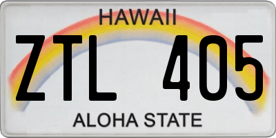 HI license plate ZTL405