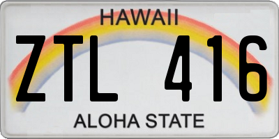HI license plate ZTL416