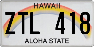 HI license plate ZTL418