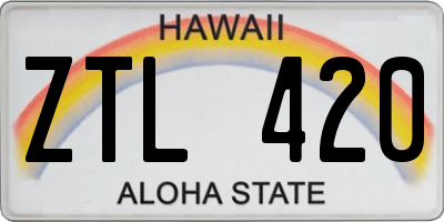 HI license plate ZTL420