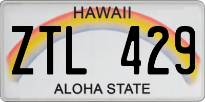 HI license plate ZTL429