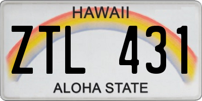 HI license plate ZTL431