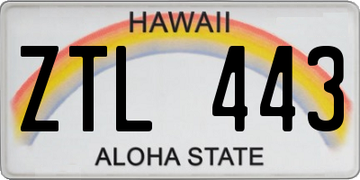 HI license plate ZTL443