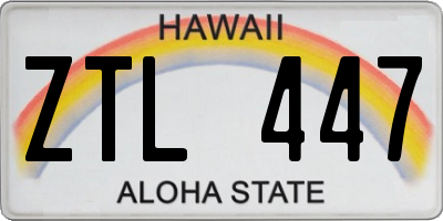 HI license plate ZTL447