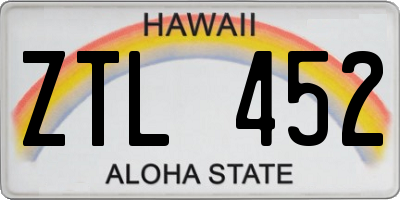 HI license plate ZTL452