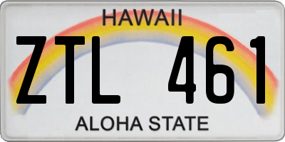 HI license plate ZTL461