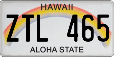 HI license plate ZTL465