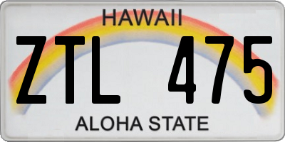 HI license plate ZTL475