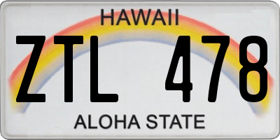 HI license plate ZTL478