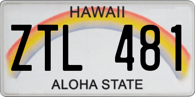 HI license plate ZTL481