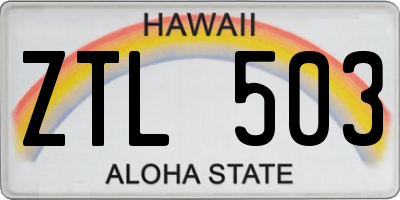 HI license plate ZTL503