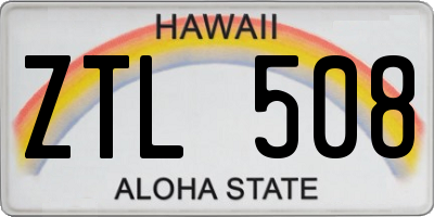 HI license plate ZTL508