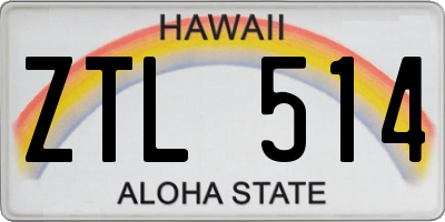 HI license plate ZTL514