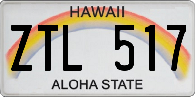 HI license plate ZTL517