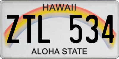 HI license plate ZTL534