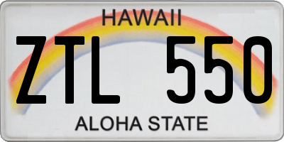 HI license plate ZTL550