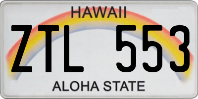 HI license plate ZTL553